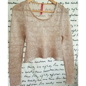 AKIRA Rose Gold Mesh Top